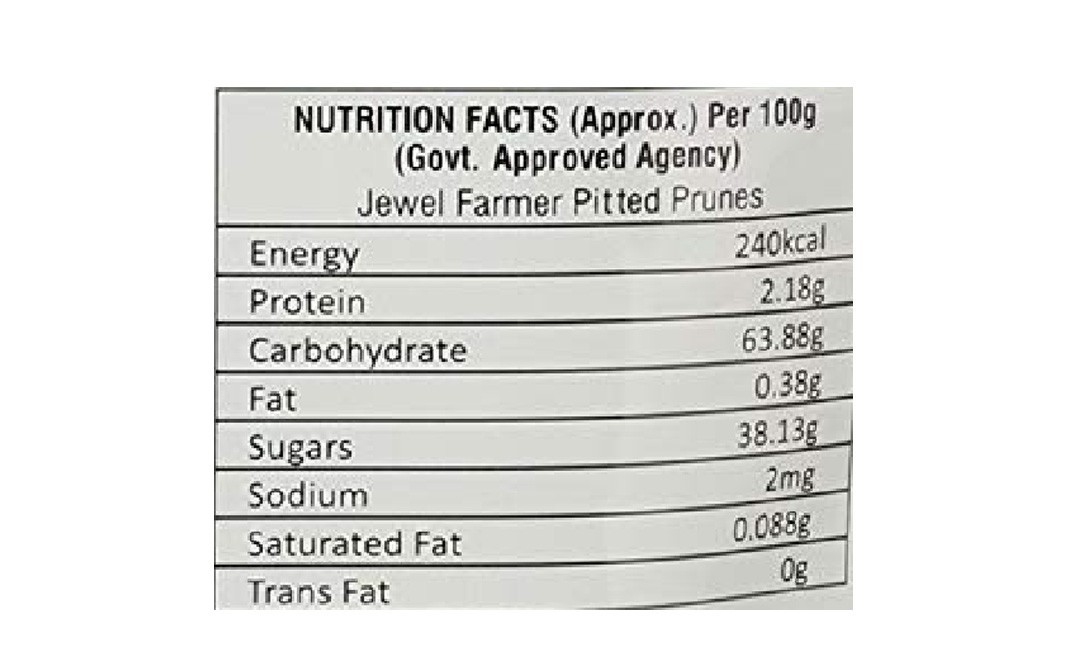 Jewel Farmer California Prunes (Pitted)   Pack  227 grams
